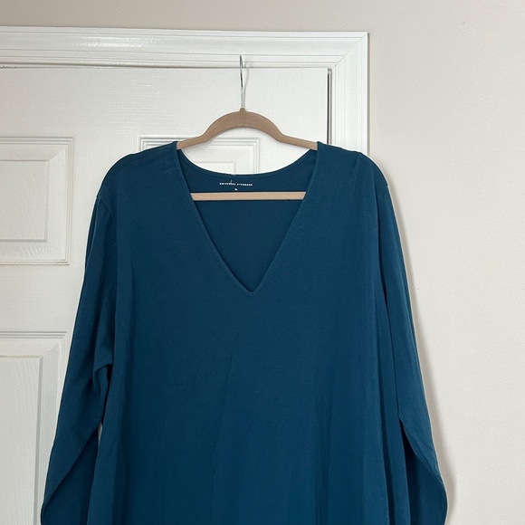 Universal Standard Shirt Dress Teal Iconic Plus Basic V-Neck Geneva Size XL 26 - Picture 2 of 8